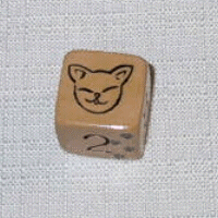 陶製キューブ（猫）黄