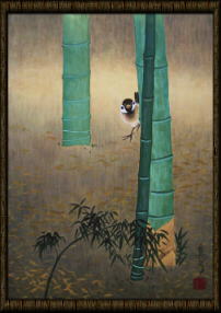 竹に雀（日本画・模写）